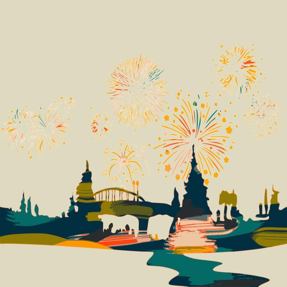 Colorful Night Square