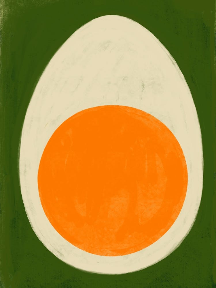 Hard Boiled Egg on Green Kitchen Decor