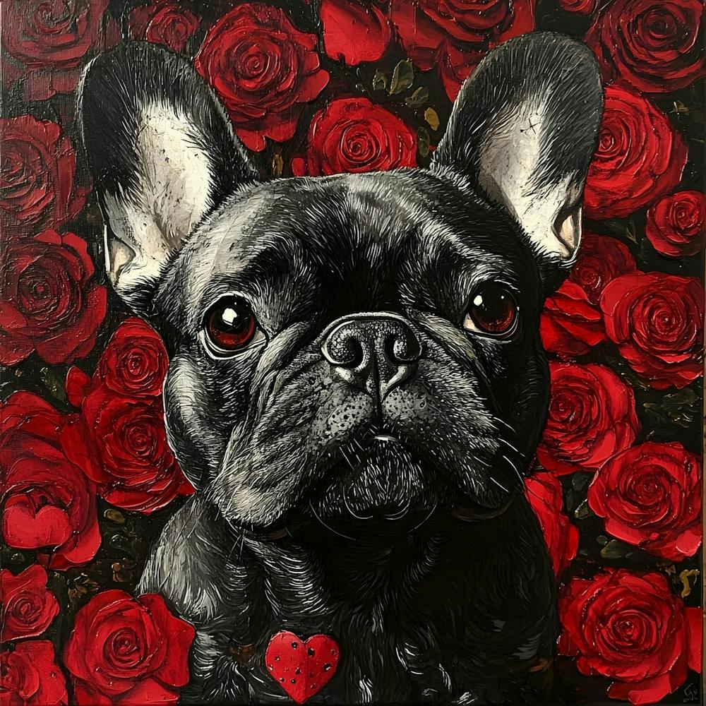 Frenchie Et Roses 3