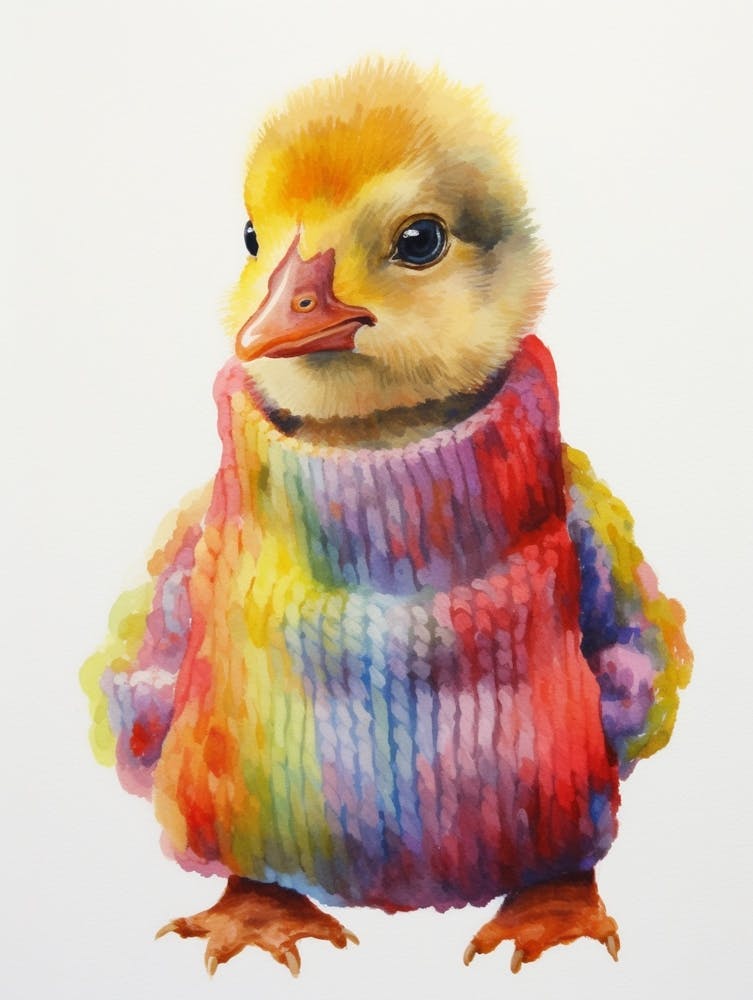 Baby Animal Wearing Sweater Duckling