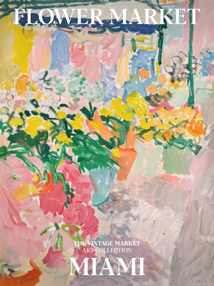 Vintage Flower Market Painting Miami 3