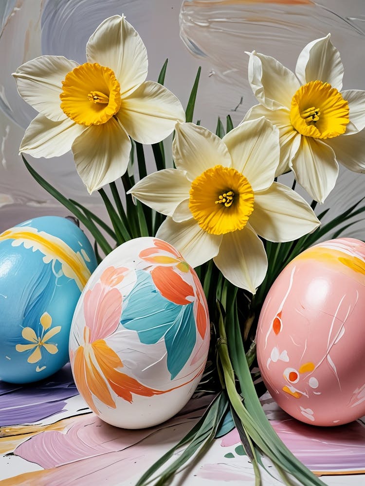 Daffodils And Easter Eggs no2