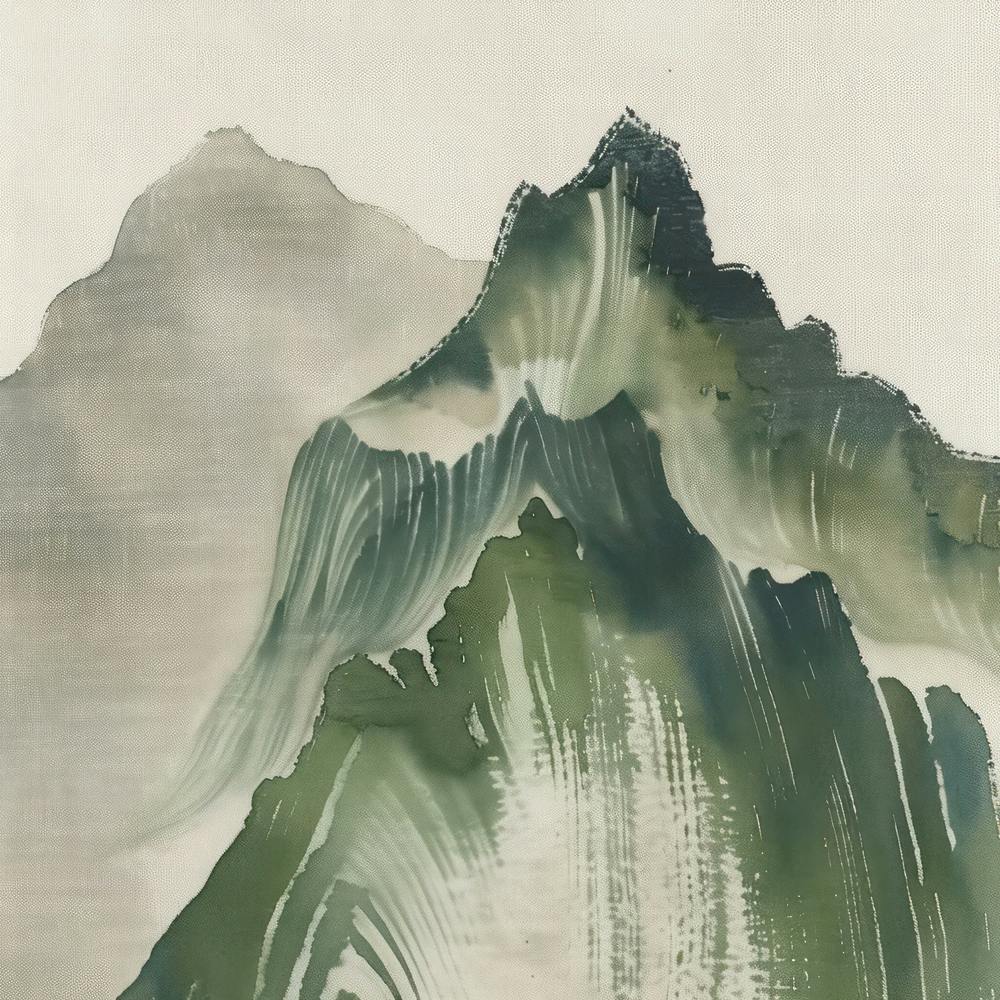 Japanese Watercolour Of Mount Nantai 2