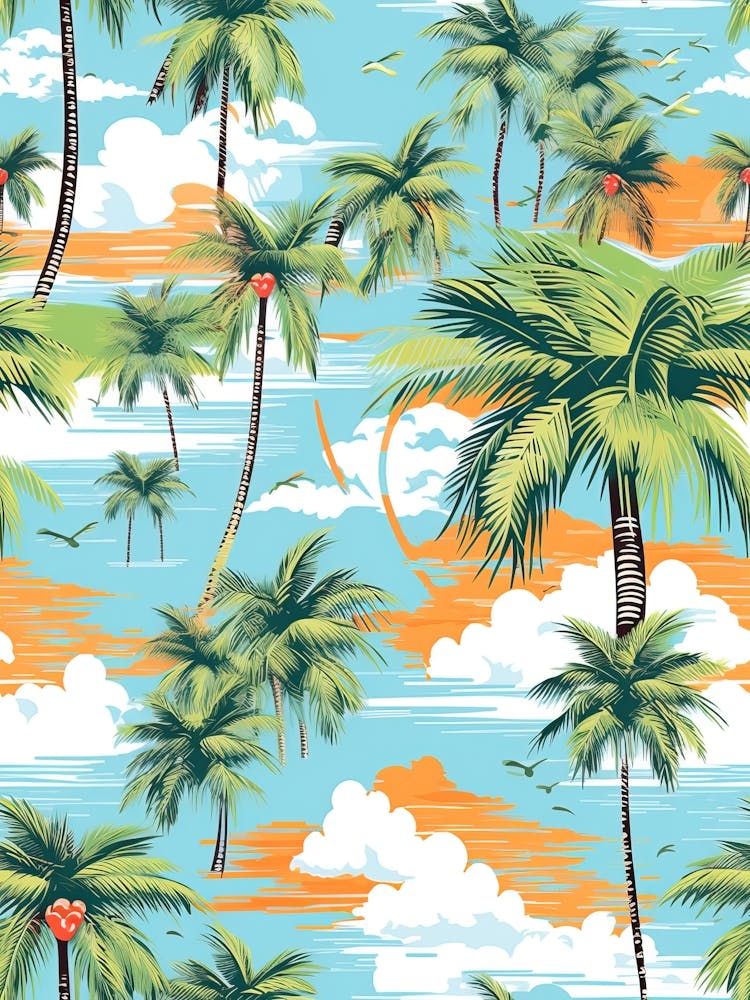 Miami Beach, Florida, California, Inspired Travel Pattern 3