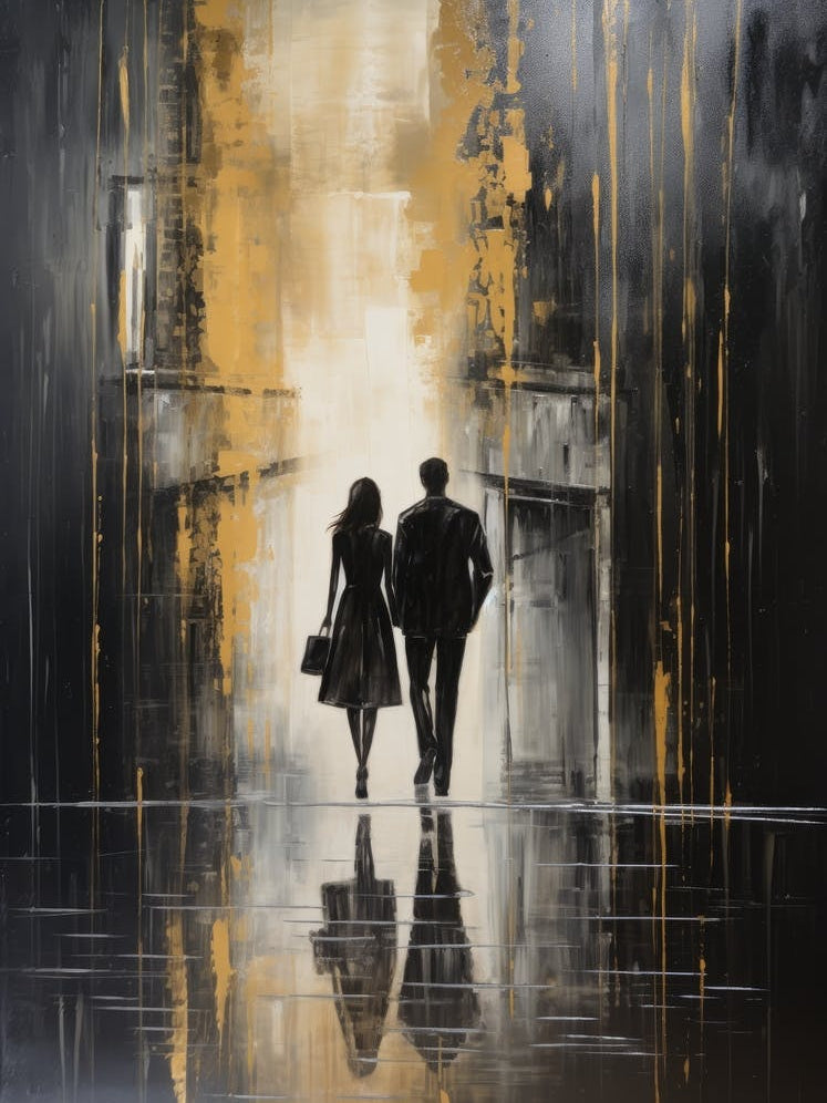 Couple Walking In The Rain 1