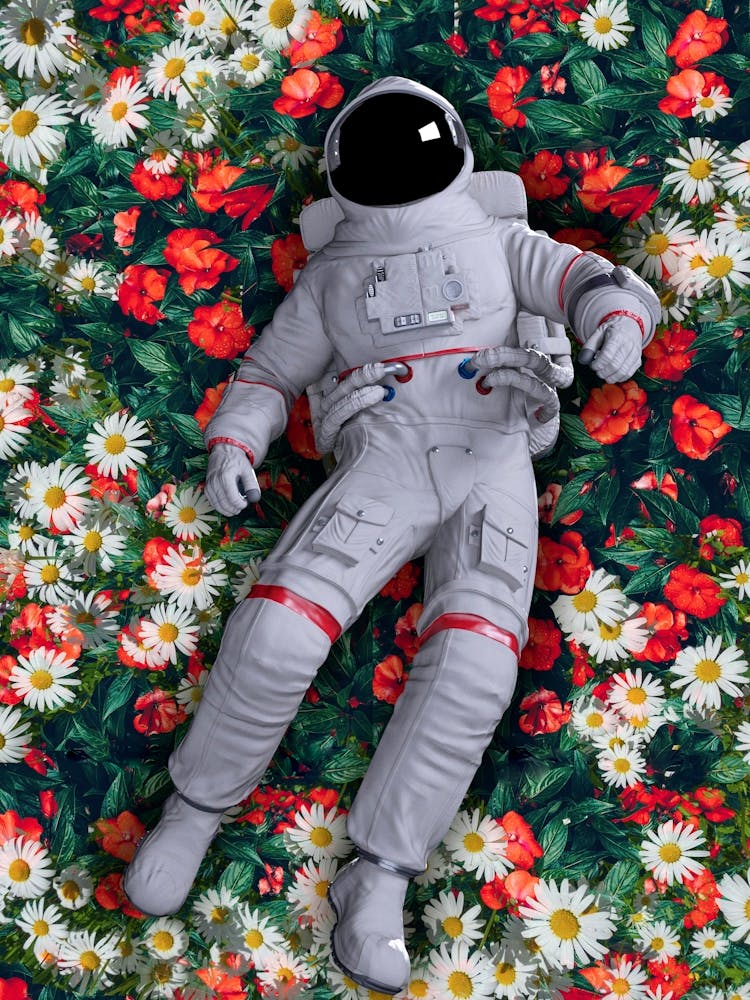 Astronaut In Flowers