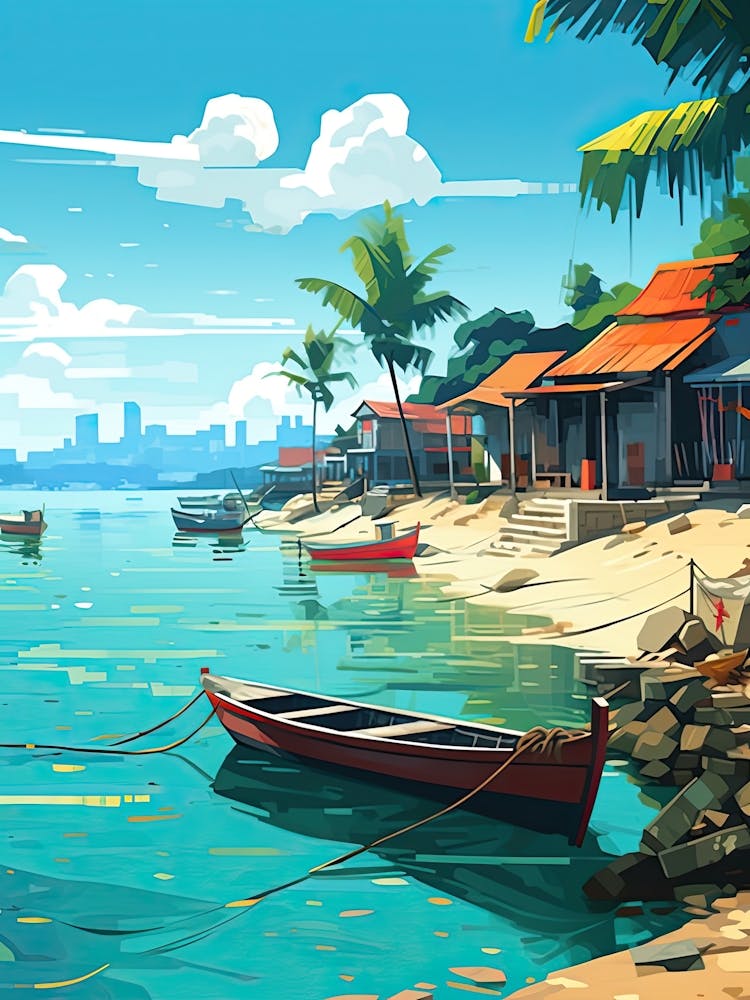 Phu Quoc, Vietnam, Flat Illustration 1