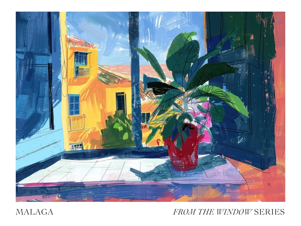 Malaga From The Window Series Poster Painting 2