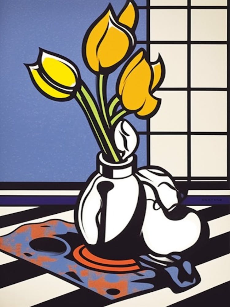 Crocus Flower Still Life  4 Pop Art Style