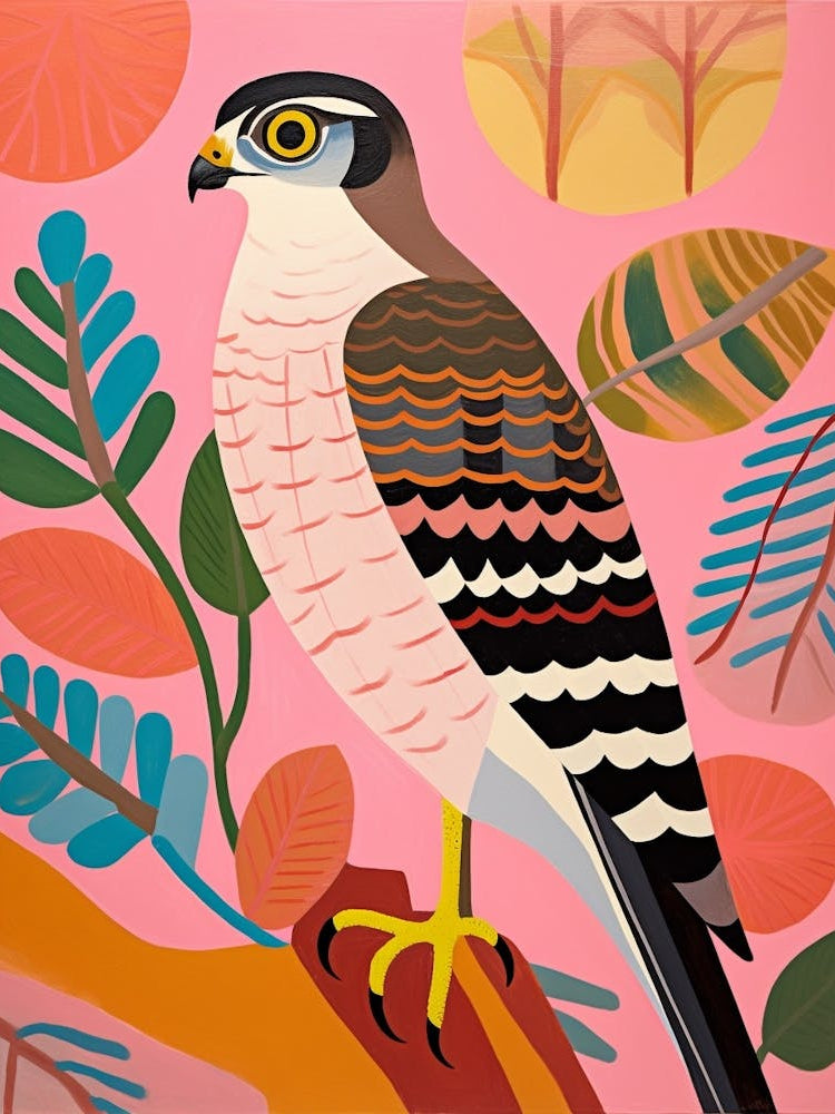 Pink Scandi Eurasian Sparrowhawk 1