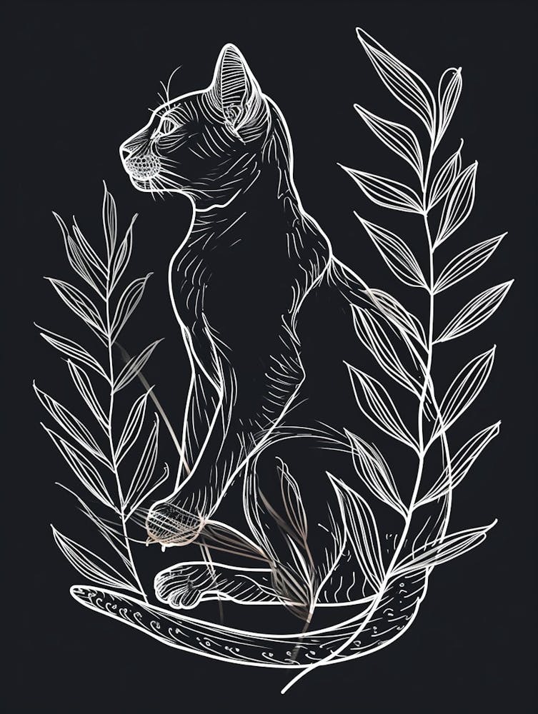 Ocicat Cat Minimalist Illustration 2
