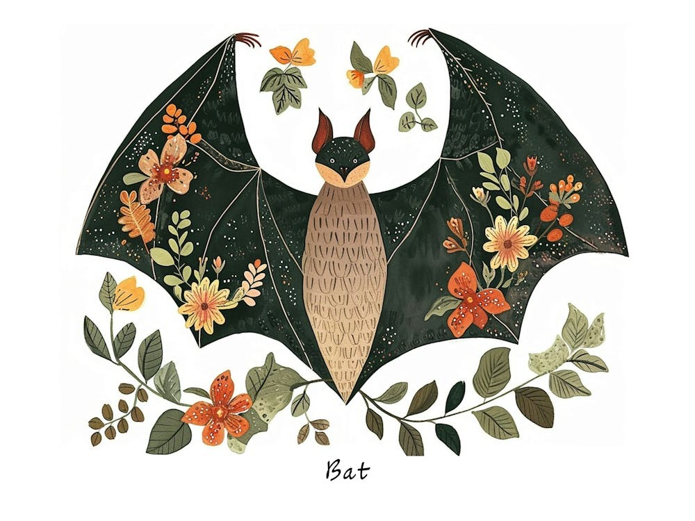 Little Floral Bat 3 Poster