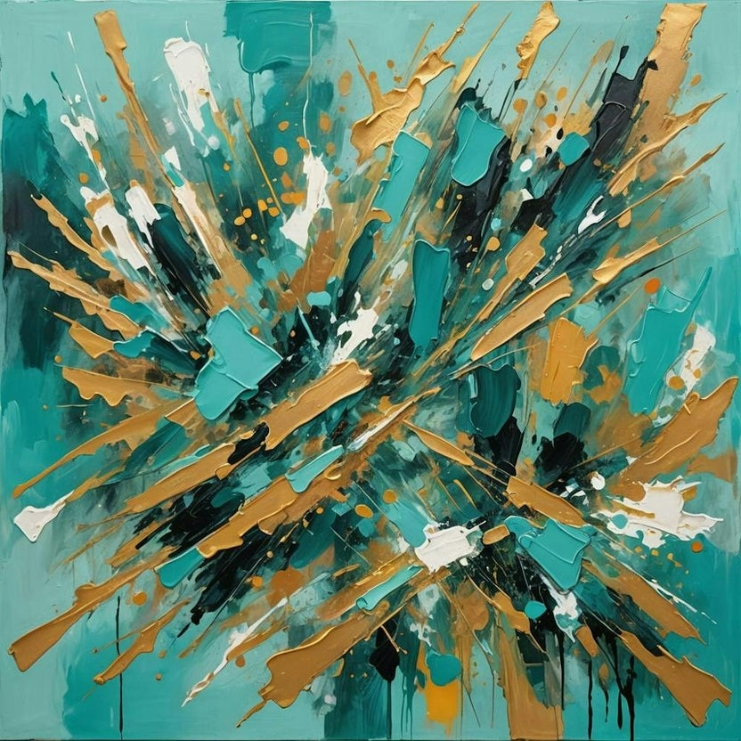 Abstract In Teal And Gold