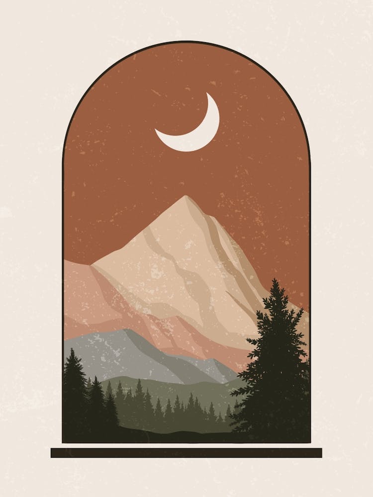 Mountain Landscape In A Window