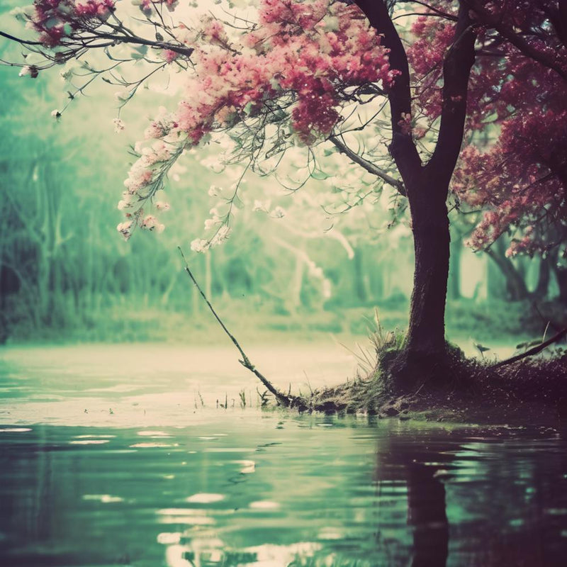 Pink Tree In The Water