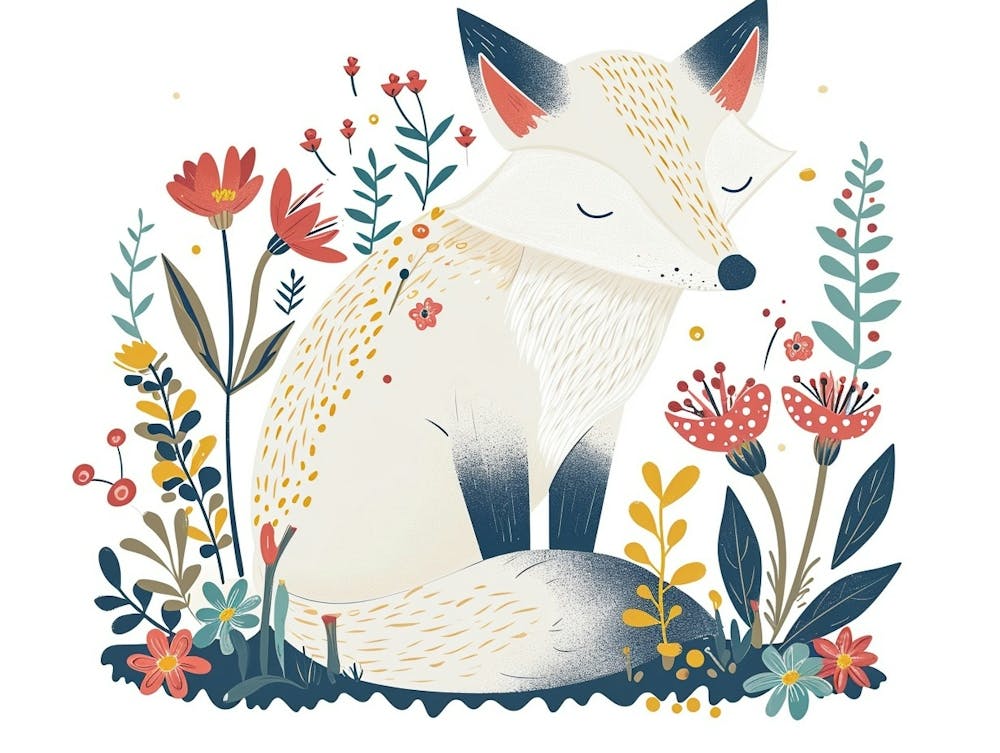 Petit Renard Arctique Fleuri 4