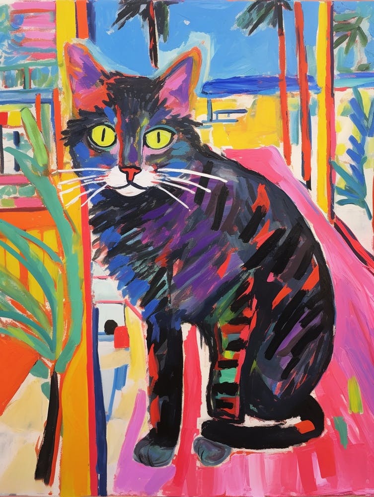 Painting Of A Cat In Sharm El Sheikh Egypt 2