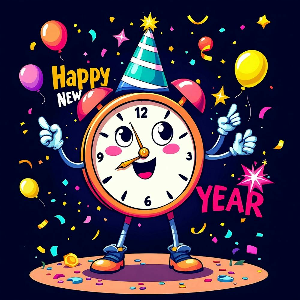 Happy New Year Clock 1