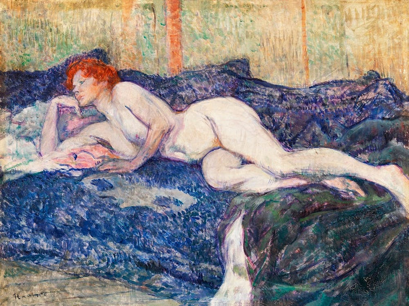 Naked Woman Showing Her Breasts, Vintage Erotic Art, Henri de Toulouse-Lautrec