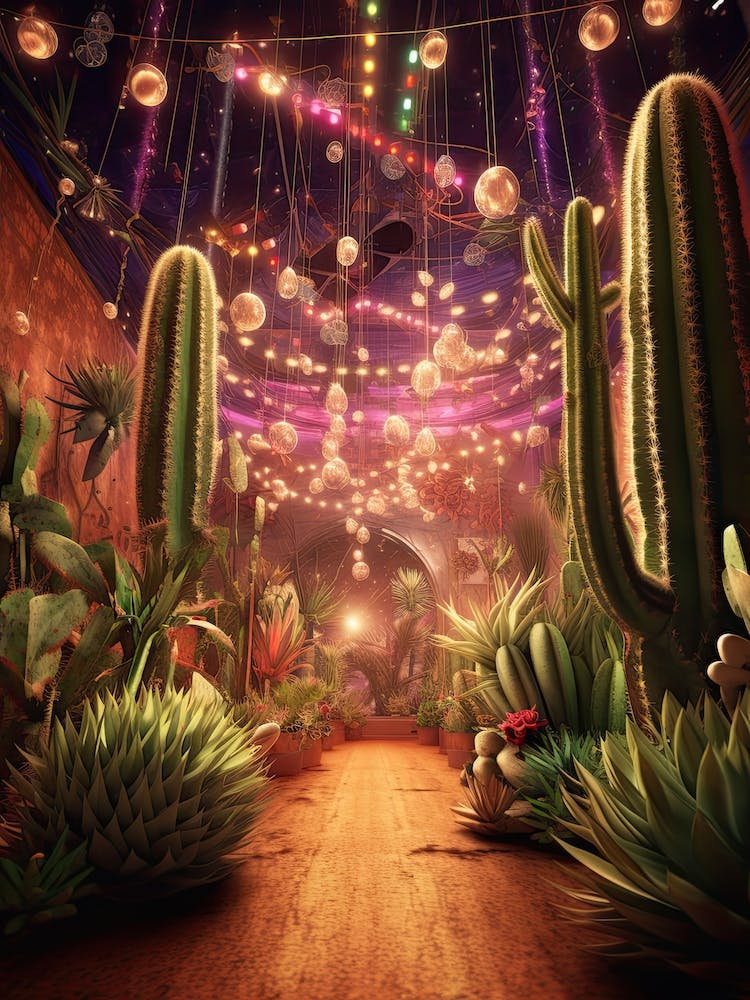 Cacti Room With Disco Balls 1