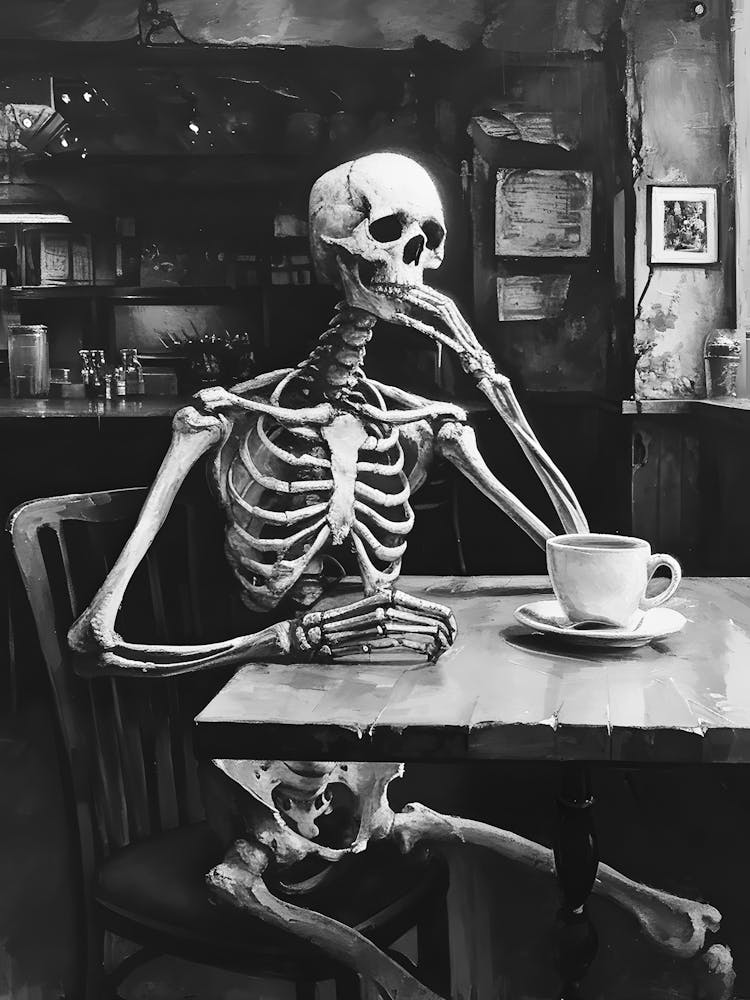 Skeleton Sitting At A Table