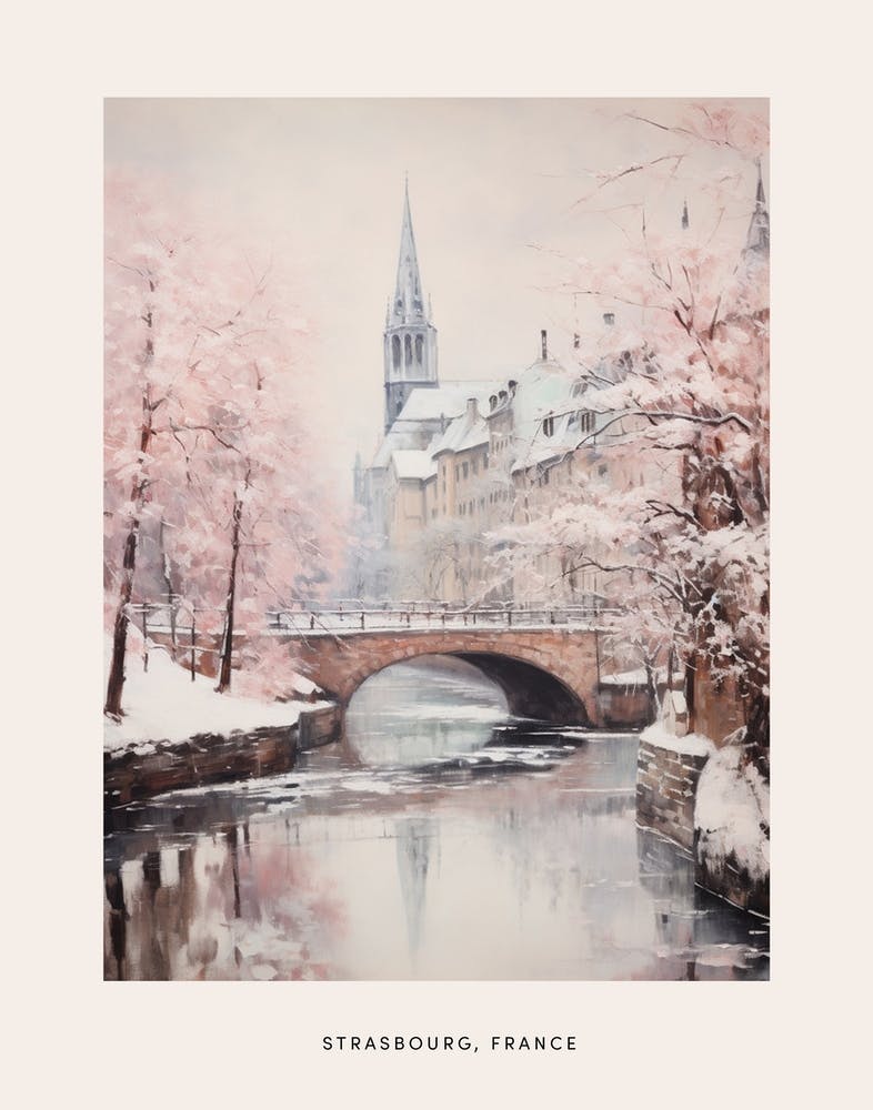 Dreamy Winter Painting Poster Strasbourg France 2