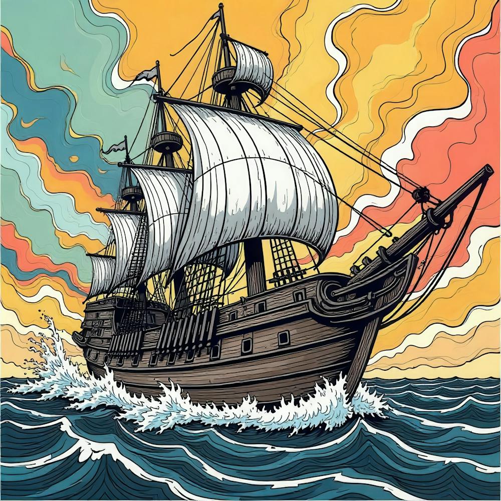 Segelschiff im Ozean