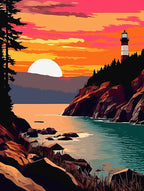 San Juan Islands Retro Pop Art 1