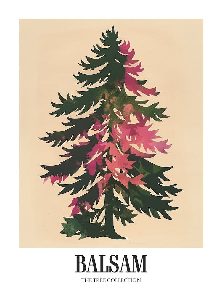 Balsam Tree Colourful Illustration 3 Poster