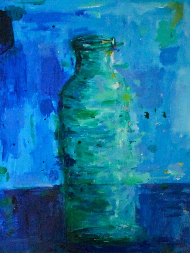 Bouteille en verre vert