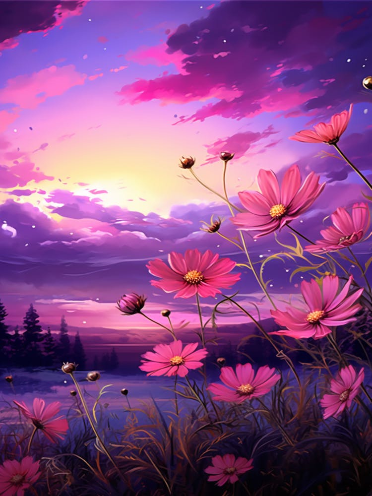 Cosmos Wilflower At Sunset In South Western Style  (3)