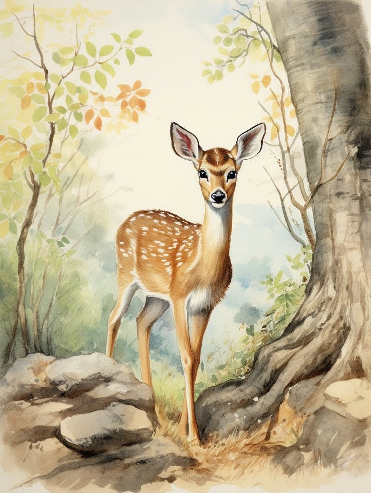 Storybook Animal Watercolour Gazelle 4
