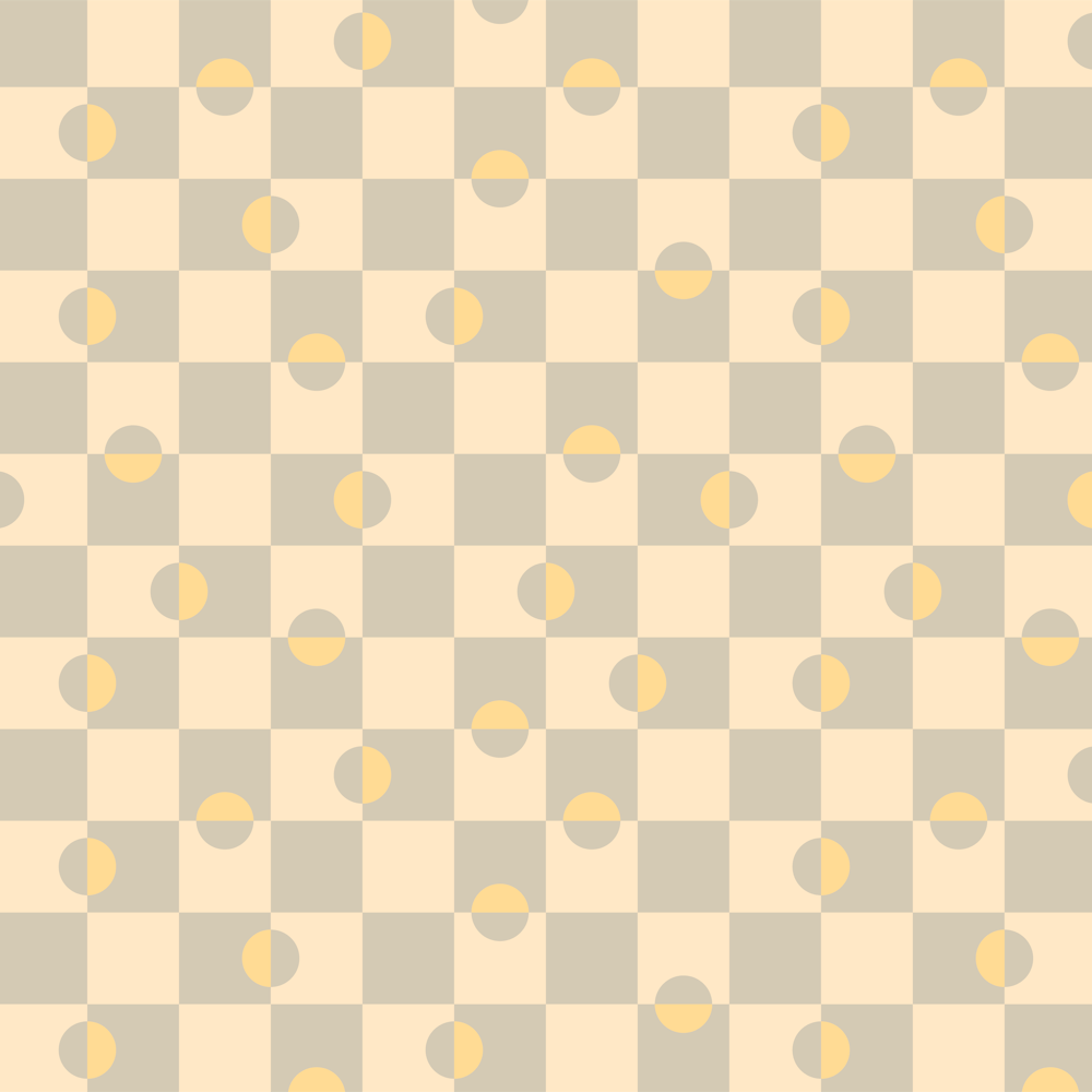 DAPPLED Retro Minimalist Mid-Century Modern Geometric Checkerboard with Polka Dots in Yellow Gray Cream