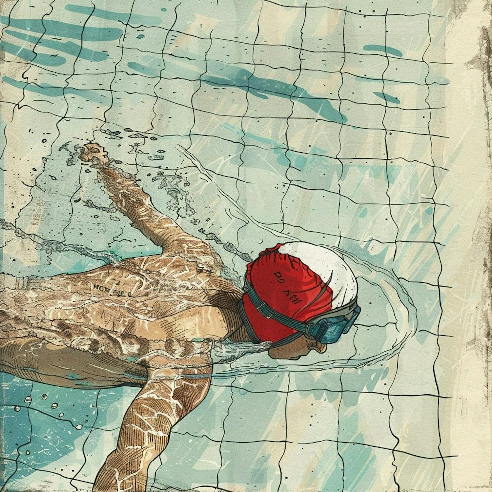 A Swimmer In A Pool Hand Drawn Sketch Illustrati 1718672202 2
