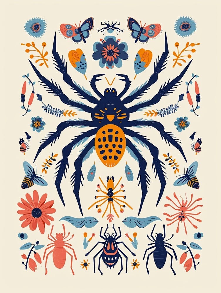 Colourful Insect Illustration Spider 13