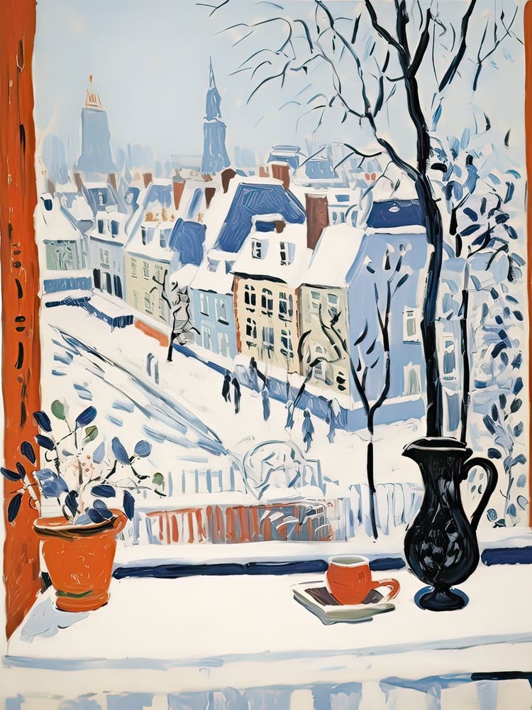 The Windowsill Of Bruges   Belgium Snow Inspired By Matisse 2