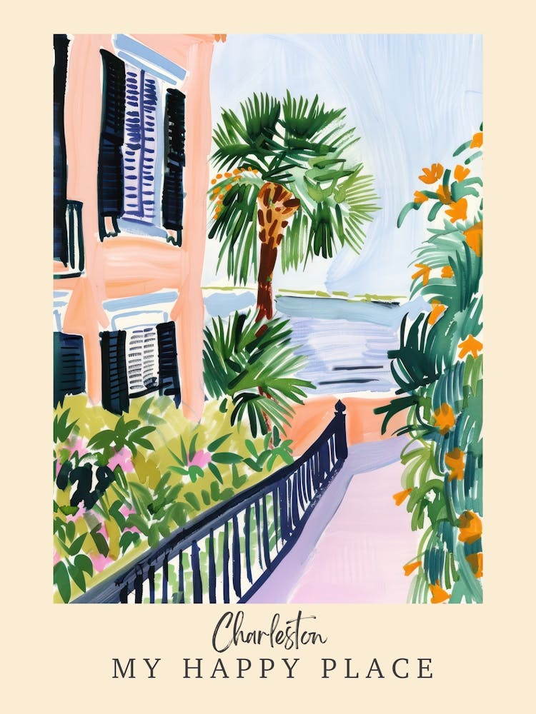 My Happy Place Charleston 2 Travel Poster