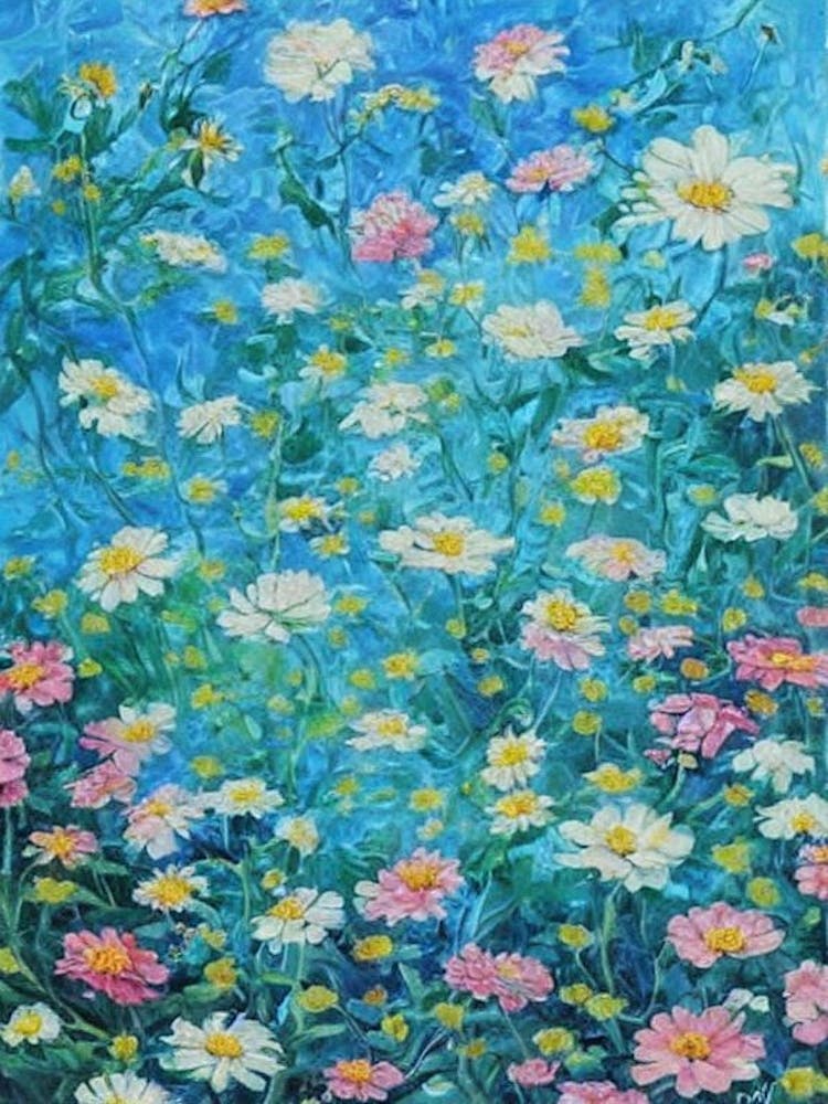 Zinnie Floraler Druck Helles Gemälde Blume