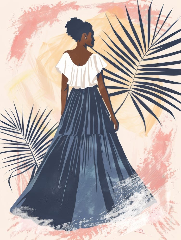 Afro-American Woman In Skirt