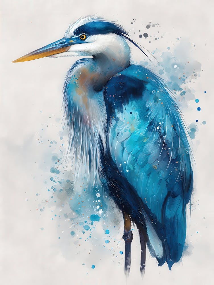 Aihrgdesign Isolated Watercolor Painting Of Birds Heron In A 2