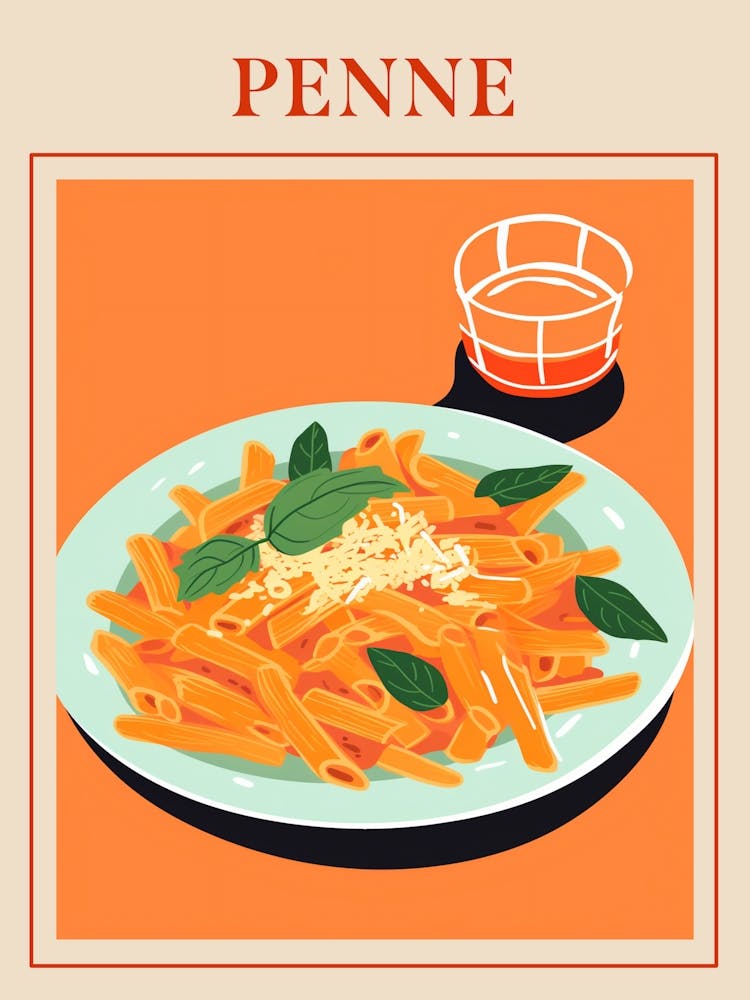 Penne Alla Vodka Italian Pasta Poster