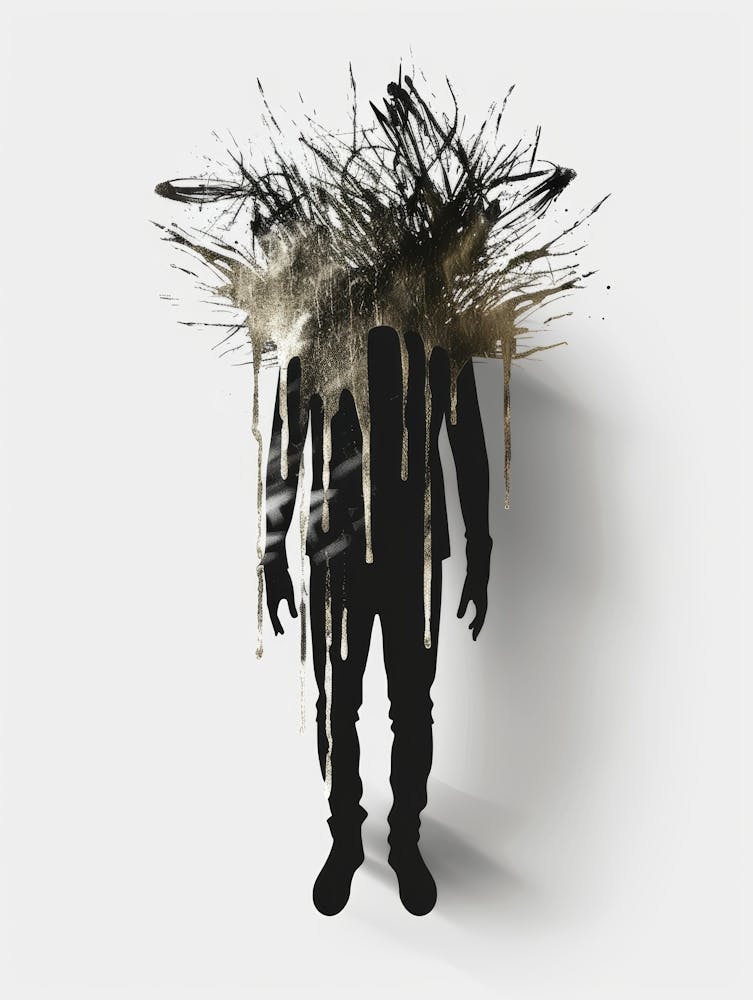 Man With A Head Full Of Paint