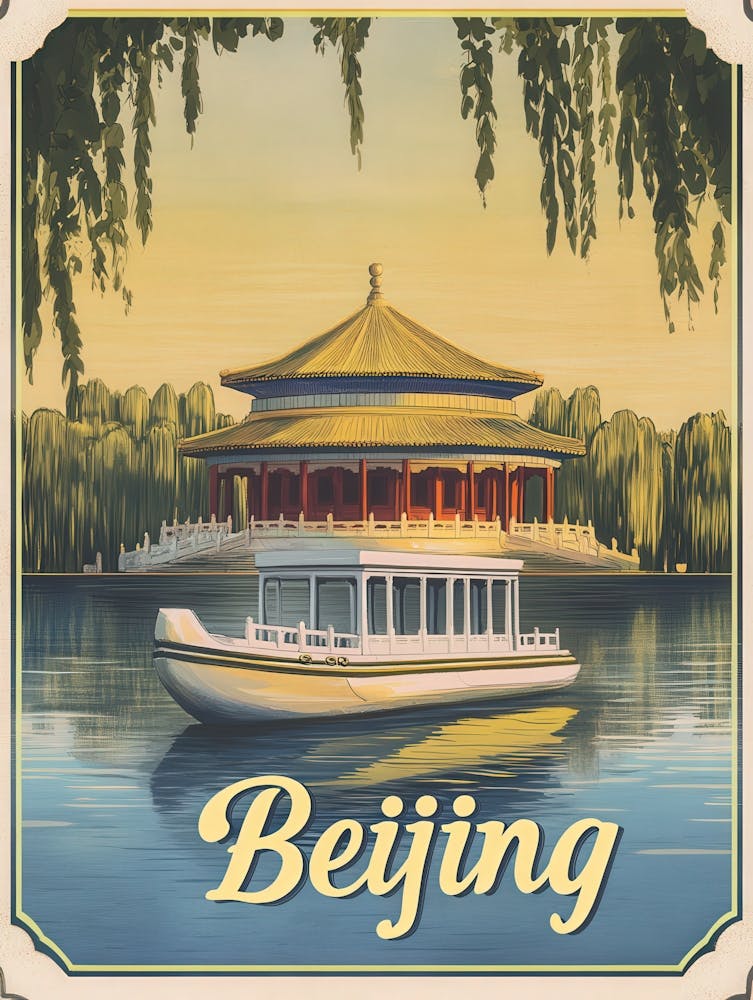 Aihrgdesign A Mid Century Modern Travel Poster For Beijing 1