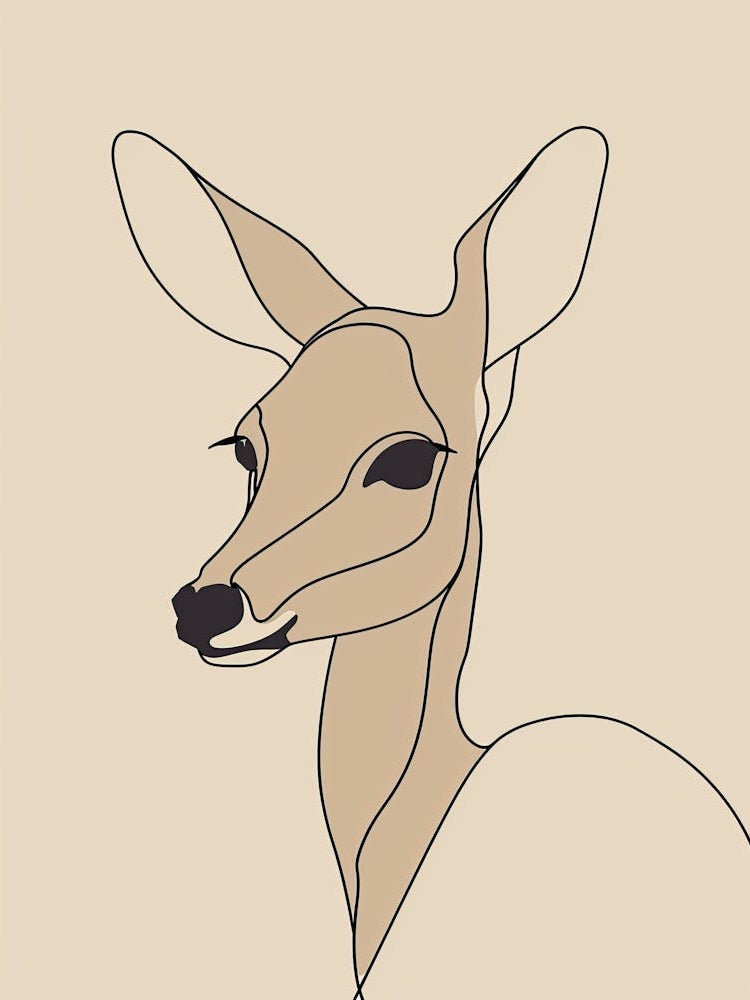 Deer - Boho, Line Art 11