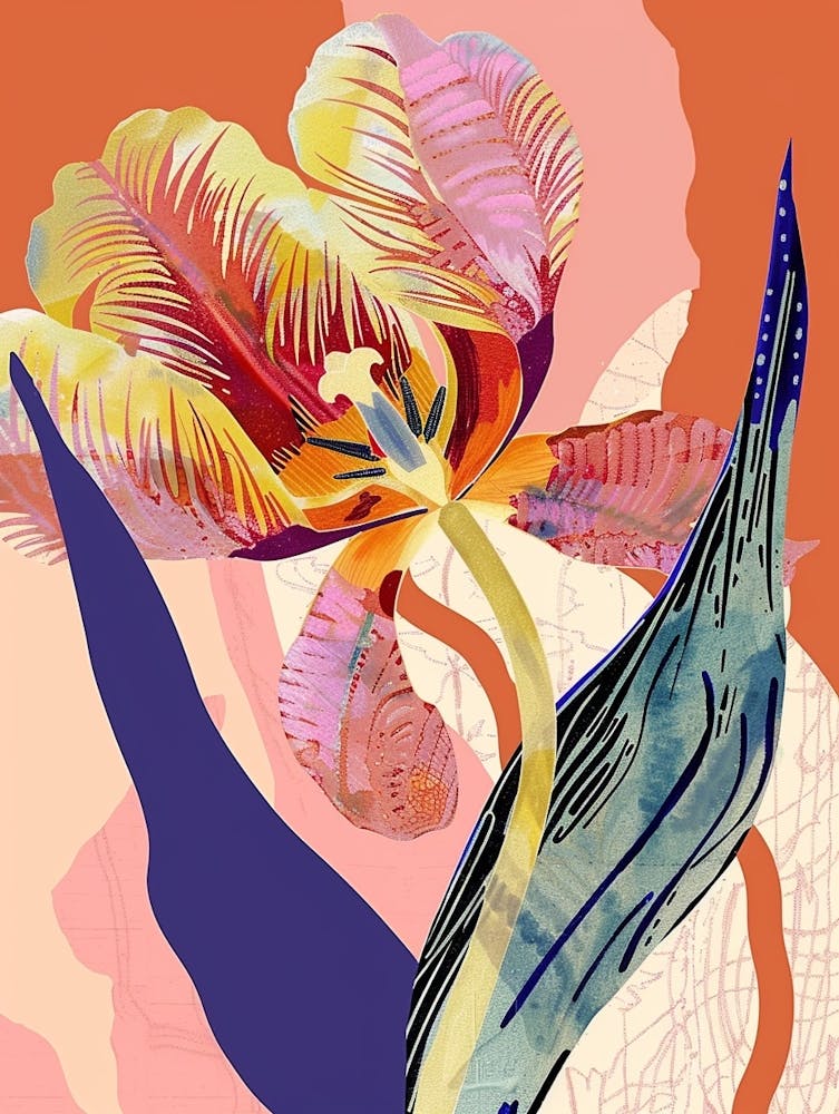 Colourful Flower Illustration Tulip 2