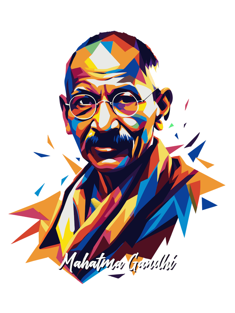 Mahatma Gandhi 03 Portrait WPAP Pop Art