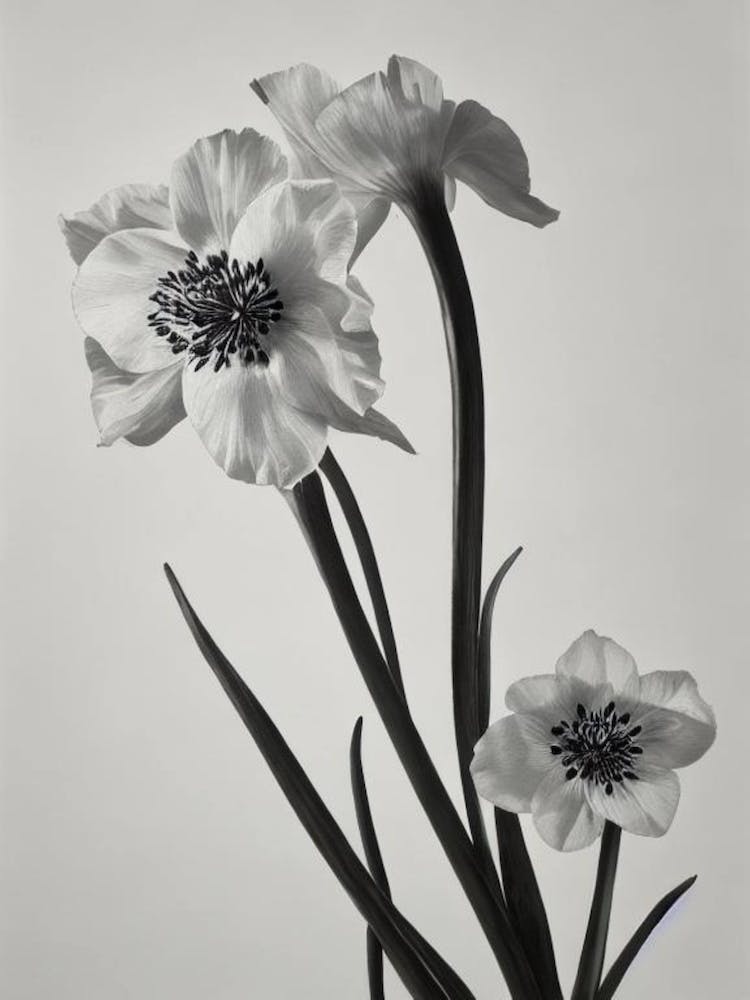 Delphinium B&W Pencil 1 Flower