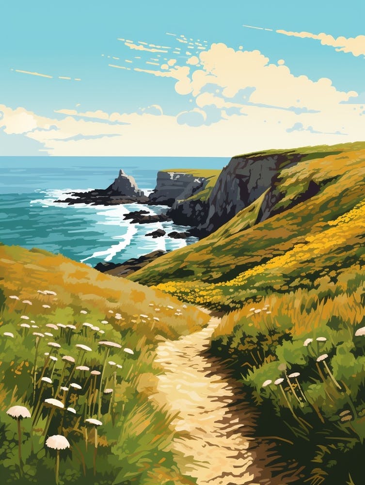 The Lizard Peninsula Coastal Path England 3 Hiking Trail Landscape