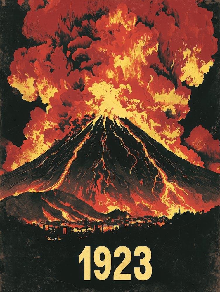 Aihrgdesign A Dramatic Vintage Poster Depicting The 1923 Erup F1e4db45 160f 4bc4 9cd7 6d01d2724c3d 2