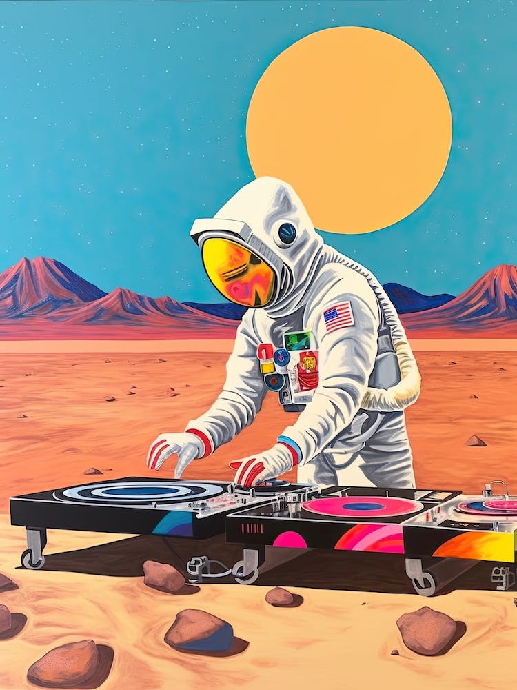 An Astronaut Djing In The Desert 3